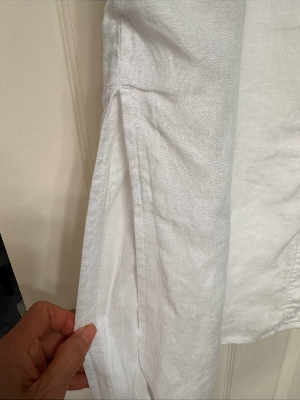 Talbots Petite White Linen-Textured skirt - Picture 6 of 7